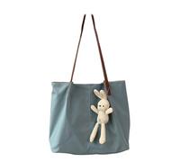 Vdaxvme Bolso bandolera de mujer de moda para todos los días con mucho espacio para un bolso de mano imprescindible y elegante de color sólido con gran capacidad para el uso diario, azul, H