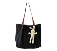 Vdaxvme Bolso bandolera de mujer de moda para todos los días con mucho espacio para un bolso de mano imprescindible y elegante de color sólido con gran capacidad para el uso diario, Negro , I