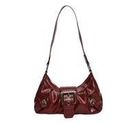 Vdaxvme Bolso bandolera elegante y espacioso con gran capacidad Modernos bolsos de antebrazo de piel sintética para el bolso de noche de mujer que piensa en el futuro, rojo