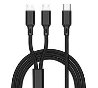 Vdaxvme Cable de extensión 2 en 1 a USB para teléfono, tabletas, línea de carga, trenzado suave