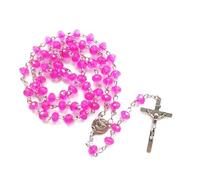 Vdaxvme Cadena de cuentas de cristal de imitación, rosario en forma de cruz, cadena de clavícula, luz de lujo, para mujer, cadena de cuentas curvadas, silicona, circonita cúbica