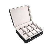 Vdaxvme Caja de reloj de 2/8/12 ranuras para hombres y mujeres, exhibición de relojes de lujo, soporte de almacenamiento de joyas de cuero