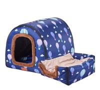 Vdaxvme Cama cálida tipo cueva para interiores con patrón de dibujos animados, camas, tienda de campaña para cachorros y perros pequeños