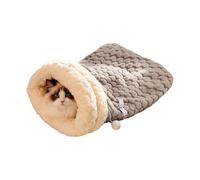 Vdaxvme Cama de forro polar Lagomorph para gatos de invierno, cálido refugio con túnel de exploración, alivio de preocupaciones, cama cueva de gato