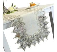 Vdaxvme Camino de mesa de encaje bordado de poliéster antideslizante bufanda perfecta para bodas formales cenas eventos decoración mantel de encaje