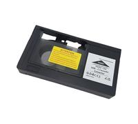 Vdaxvme Carcasa convertidora VHS-C de tamaño completo para reproducción estándar de grabadora VHS, adaptador con puerta transparente y requisito de configuración de batería AA