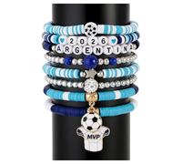 Vdaxvme Colección multicolor a juego de fútbol, elástica y portátil para uso diario, pulsera de apoyo al fútbol, One Size, como se describe, como se describe