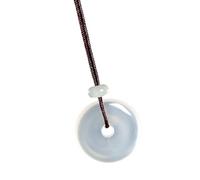 Vdaxvme Collar con colgante de calcedonia natural hecho a mano, ajustable, accesorio de cadena de clavícula de piedra natural para mujer, collar de calcedonia, One Size, como se describe, como se