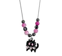 Vdaxvme Collar con colgante de hueso de garra de gato, gargantilla de cadena de clavícula, joyería de moda, collar de cadena de hueso de serpiente dulce y fresco, Metal, Circonia cúbica
