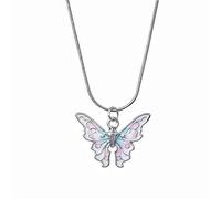 Vdaxvme Collar con colgante de mariposa para mujeres y niñas, diseño de mariposa coreana, cadena de hueso de serpiente, joyería de metal, circonita cúbica