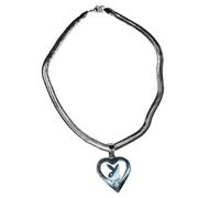 Vdaxvme Collar con colgante simple/estrella/corazón, collar de moda, collar de clavícula, gargantilla de cadena de hueso de serpiente, collar de joyería, Metal, Circonia cúbica
