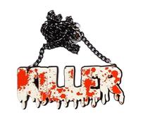Vdaxvme Collar de Halloween estilo punk gótico goteando sangre salpicando declaración asesinos collar gargantilla para mujeres y hombres, Acrílico, Circonia cúbica