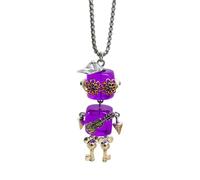 Vdaxvme Collar de robot mecánico vintage con tornillo mecánico creativo, cadenas para el cuello para hombre, mochila, bolsos, cartera, colgante, Cadena de acero inoxidable de resina, Circonia cúbica