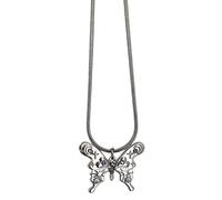 Vdaxvme Collar para mujer Corea Ins flores, mariposas, estrella, serpiente, hueso, cadena de cinco puntas, retro, simple, dulce y fresco, Metal, Circonia cúbica