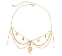 Vdaxvme Collar para mujer, exquisito collar con colgante artístico para el cuello, collar con colgante único, cadena ajustable, collar de aleación, Eso es todo, Circonia cúbica