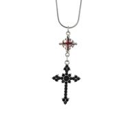 Vdaxvme Collares para mujer, collar gótico, colgante religioso, gargantilla de aleación de hueso de serpiente, collares para hombres y mujeres, metal, circonita cúbica