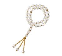 Vdaxvme Collares para mujer, cuentas de oración de 10 mm, 33 cuentas de rosario rezando hermosa religión, 7 colores opcionales, Resina, Circonia cúbica