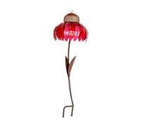 Vdaxvme Comedero para pájaros al aire libre, colibrí rojo, estilo sombrero para el sol, fácil limpieza, para jardín, patio, adornos florales grandes, comedero para pájaros
