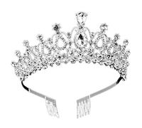 Vdaxvme Coronas para mujeres y niños con agujas de peine, imitación de cristal, purpurina