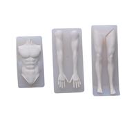 Vdaxvme Cuerpo masculino de silicona para escultura de figura en miniatura, herramienta de arcilla súper ligera