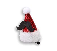 Vdaxvme Decoración navideña con lentejuelas de Papá Noel, sombrero de Papá Noel, horquilla para el pelo