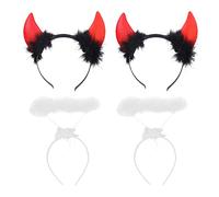 Vdaxvme Decoraciones de Halloween, 1 juego de diadema artificial de cuerno de diablo/cosplay, cuerno de diablo artificial, materiales de Halloween