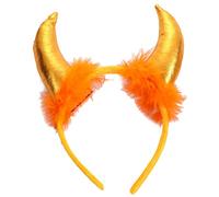 Vdaxvme Diadema corta de cuerno de Halloween para Halloween, de tela brillante, para cosplay, disfraz de bruja, accesorio para niña