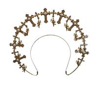 Vdaxvme Diadema de corona con borlas para mujer, diadema de VirginMary, diadema de boda, diadema de diosa del sol, tiaras, coronas, tocado de fiesta