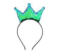 Vdaxvme Diadema de coronas de lentejuelas brillantes con diseño colorido, accesorio para fiesta de cumpleaños para niña, diadema brillante para fiesta de cumpleaños