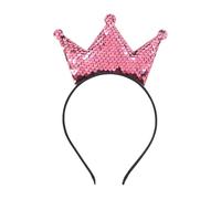 Vdaxvme Diadema de coronas de lentejuelas brillantes con diseño colorido, accesorio para fiesta de cumpleaños para niña, diadema brillante para fiesta de cumpleaños