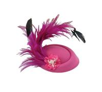 Vdaxvme Diadema de fieltro con forma de sombrero de plumas femeninas, para banquetes, fiestas, adolescentes, fiestas medievales, tomar fotos, horquilla antideslizante