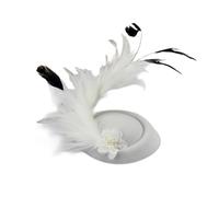 Vdaxvme Diadema de fieltro con forma de sombrero de plumas femeninas, para banquetes, fiestas, adolescentes, fiestas medievales, tomar fotos, horquilla antideslizante