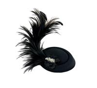 Vdaxvme Diadema de fieltro con forma de sombrero de plumas femeninas, para banquetes, fiestas, adolescentes, fiestas medievales, tomar fotos, horquilla antideslizante