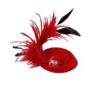 Vdaxvme Diadema de fieltro con forma de sombrero de plumas, para banquetes, fiestas, adolescentes, fiestas medievales, tomar fotos, horquilla antideslizante