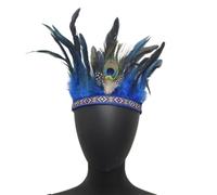 Vdaxvme Diadema de fiesta de carnaval para festival de MardiGras, festividades, adultos, plumas, juego de rol, tocado