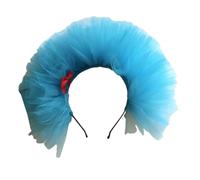 Vdaxvme Diadema de hilo para el día de los niños con encaje plisado Mardi Gras Diademas Carnavales Parque de atracciones Aro de pelo para niños