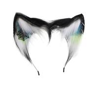 Vdaxvme Diadema de orejas de gato para Halloween para mujeres y niñas, uso diario, fiesta de Halloween, disfraz de cosplay, accesorios para el cabello