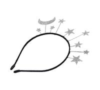 Vdaxvme Diadema de princesa para fiesta de Halloween con purpurina en polvo, luna y estrella