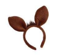 Vdaxvme Diadema realista con orejas de caballo marrón, diseño elástico para juegos de rol y uso diario de Halloween, cómodas diademas elásticas