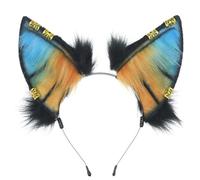 Vdaxvme Diadema realista de orejas de lobo con pendientes, para mujeres y adolescentes, para entusiastas de las películas, animes, reuniones temáticas