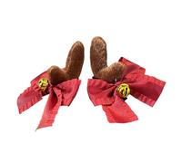 Vdaxvme Diadema temática navideña con lazo, cuernos, accesorios para fiestas, festivales, fiestas, clip para el pelo, para niños y adultos