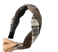Vdaxvme Diademas anudadas para mujeres y niñas, diadema turbante de cuadros anchos, diadema de nudo de moda, diadema de maquillaje