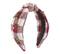 Vdaxvme Diademas de nudo para mujeres y niñas, diadema con perlas y nudo de yoga, aro para el pelo, patrón de celosía