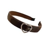 Vdaxvme Diademas elásticas con hebilla en forma de corazón de poliuretano para mujer, diadema de maquillaje exagerada, ajustable, estilo rock punk, antideslizante
