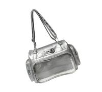 Vdaxvme Elegante bolso bandolera de poliuretano con temática japonesa para entusiastas del cosplay, correa desmontable, bolso cruzado para entusiastas del anime, bolsa cruzada de poliuretano de gran