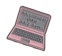 Vdaxvme Elegante broche con forma de laptop para estilos únicos y versátil para llevar Document It or It Didn't Happen, insignia de moda, 3.1*2.8cm, Metal