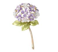 Vdaxvme Elegante broche de hortensia en tonos blancos sofisticado pin de flores para mujeres de moda que buscan estilos, 5.4*3.1*1cm, Metal