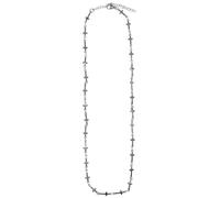 Vdaxvme Elegante collar con colgante de cruz de aleación, cadena de adorno, gargantilla con dije punk gótico, cadena de clavícula, gargantilla, acero de titanio, Circonia cúbica