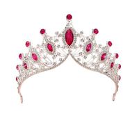 Vdaxvme Elegante diadema de coronas grandes para actuaciones y cumpleaños con materiales de aleación resistentes y elegante, 14.5CM8CM9332CM, aleación