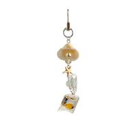 Vdaxvme Elegante dije de teléfono con conchas de peces tropicales con conchas marinas naturales y diseños oceánicos que inspiran versatilidad, 3*9cm, aleación